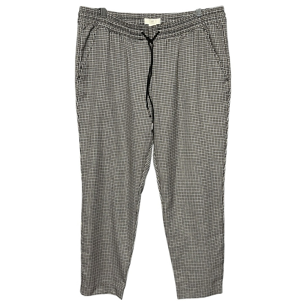 H&M Plaid High Waist Tapered Drawstring Pants Size 10
